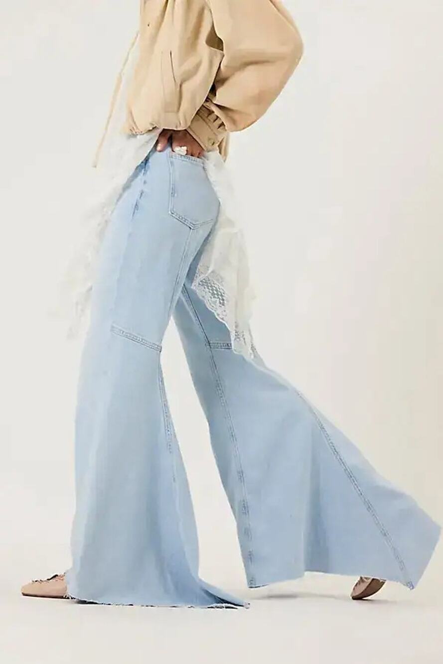 Free People We The Free Live Wire Flare Jeans Sample Light Wash 31